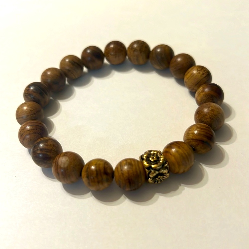 Natural wood beads stretch bracelet - 2025 color symbol